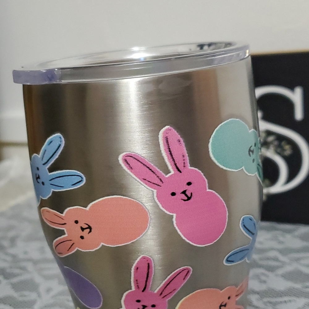 Bunny 30oz Tumbler Multicolored Cold Or Hot Drinks New - Picture 4 of 5
